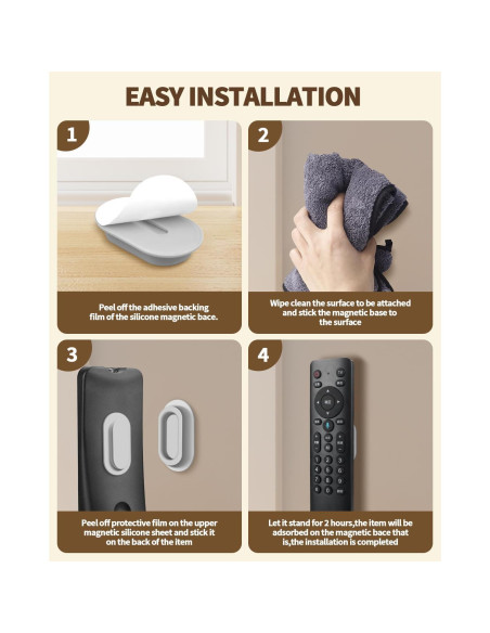Soporte Magnético para Control Remoto 6 Paquetes - Silicona Gris
