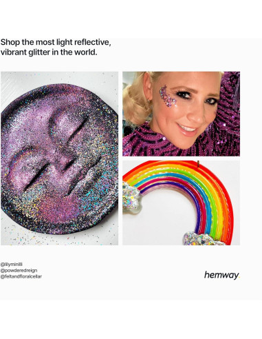 Brillo Microfino Hemway 130g Púrpura Holográfico para Manualidades