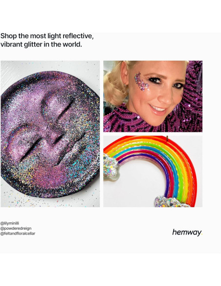 Brillo Microfino Hemway 130g Púrpura Holográfico para Manualidades