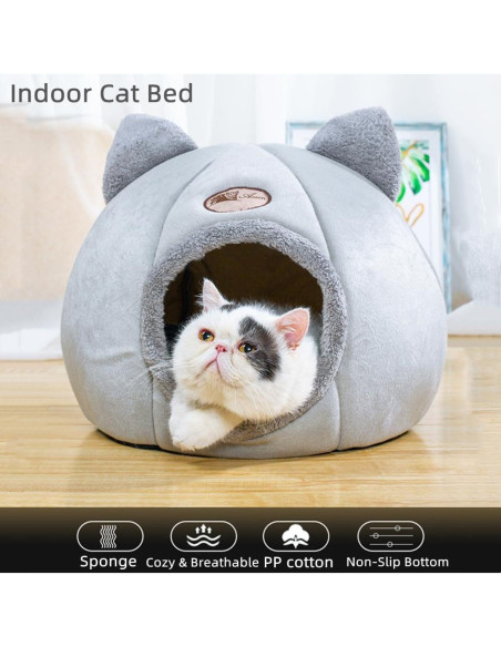 Cama Cueva para Gatos KooTeedd Rosa L-36.1 cm Suave y Cálida