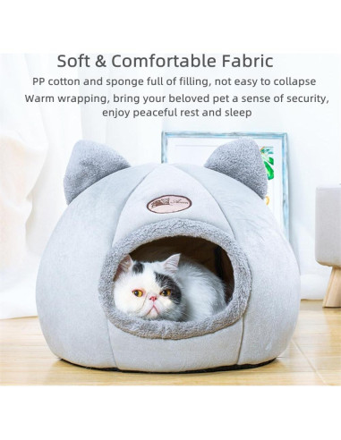 Cama Cueva para Gatos KooTeedd Rosa L-36.1 cm Suave y Cálida