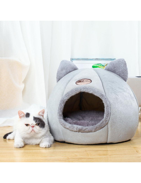 Cama Cueva para Gatos KooTeedd Rosa L-36.1 cm Suave y Cálida