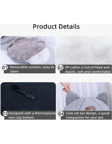 Cama Cueva para Gatos KooTeedd Rosa L-36.1 cm Suave y Cálida