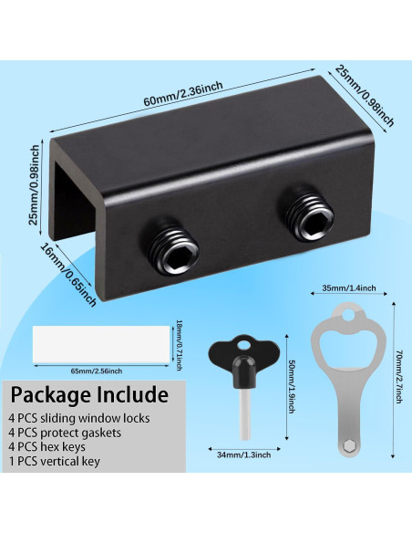 Bloques de Ventana Deslizantes PENMAMA - 8 Juegos de Seguridad