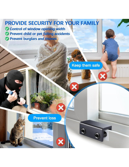 Bloques de Ventana Deslizantes PENMAMA - 8 Juegos de Seguridad