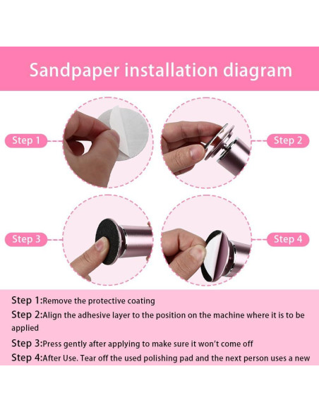 Juego de 60 Discos de Lija para Removedor de Callos HayZBao - 30 Grano Fino y 30 Grano Grueso