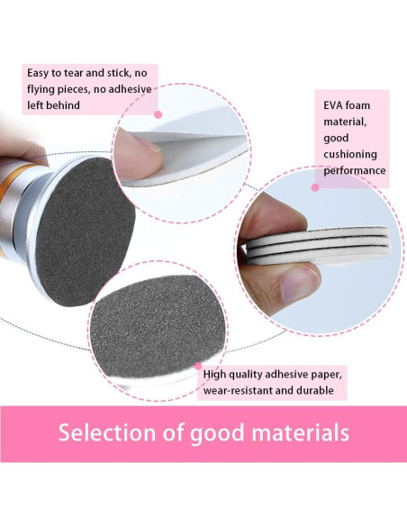 Juego de 60 Discos de Lija para Removedor de Callos HayZBao - 30 Grano Fino y 30 Grano Grueso