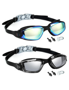 Gafas de Natación Anti-Vaho Silicona Unisex Aqua y Negro