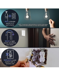 Kit Interruptor Inalámbrico RunLessWire 2 Duales 3 Vías Marrón 2