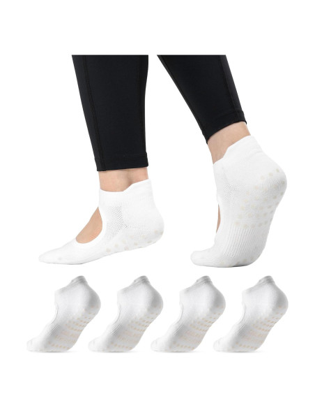 Calcetines de Pilates CoolMate Antideslizantes para Mujeres - 4 Pares