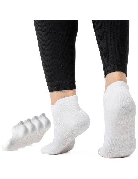 Calcetines de Pilates CoolMate Antideslizantes para Mujeres - 4 Pares