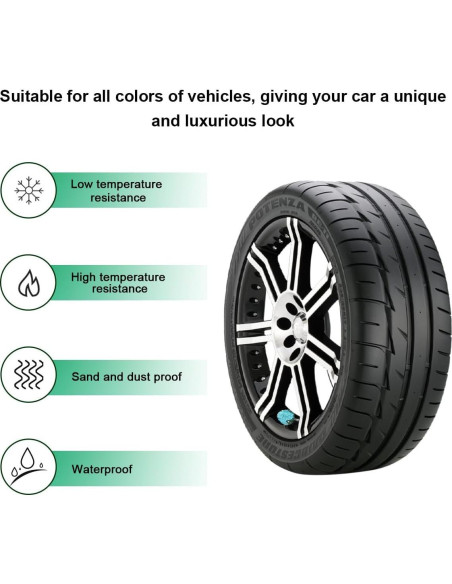 4 Tapones de Válvula de Neumático de Fresa KVAEY Azul