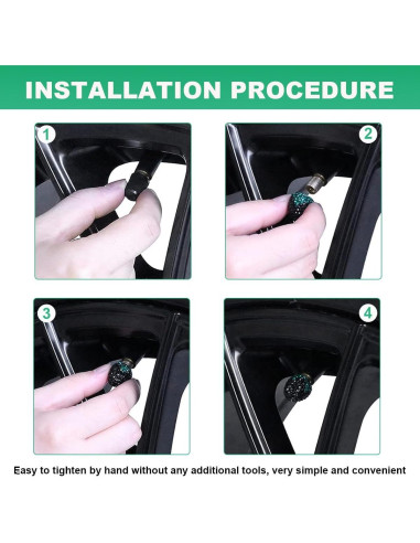 4 Tapones de Válvula de Neumático de Fresa KVAEY Azul