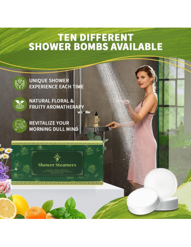 Bombas de Ducha Aromaterapia MR MIRYE - 10 Fragancias Naturales