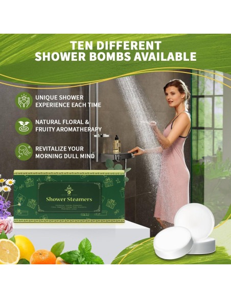 Bombas de Ducha Aromaterapia MR MIRYE - 10 Fragancias Naturales