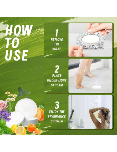 Bombas de Ducha Aromaterapia MR MIRYE - 10 Fragancias Naturales