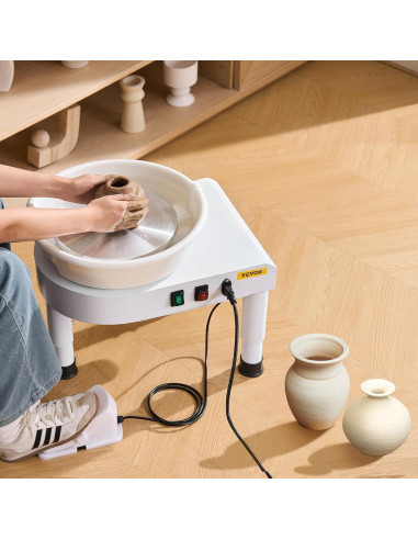 Rueda de Alfarería VEVOR 28cm 350W Ajustable Blanco