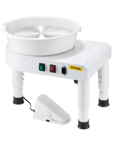 Rueda de Alfarería VEVOR 28cm 350W Ajustable Blanco