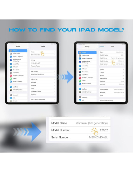 Lápiz Stylus Kenkor para iPad 2018-2025, Negro, Rechazo de Palma