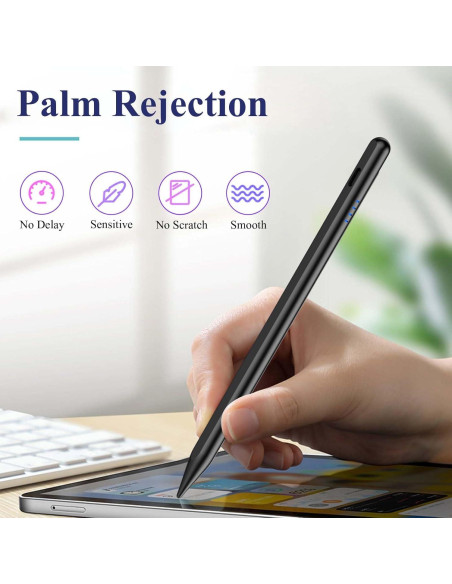 Lápiz Stylus Kenkor para iPad 2018-2025, Negro, Rechazo de Palma