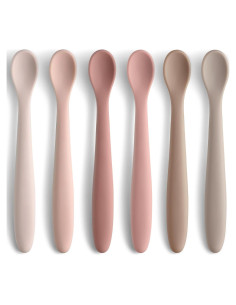 Cucharas de Silicona para Bebés NETANY - Paquete de 6 Suaves