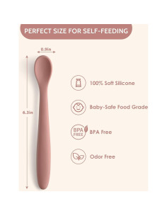 Cucharas de Silicona para Bebés NETANY - Paquete de 6 Suaves 2