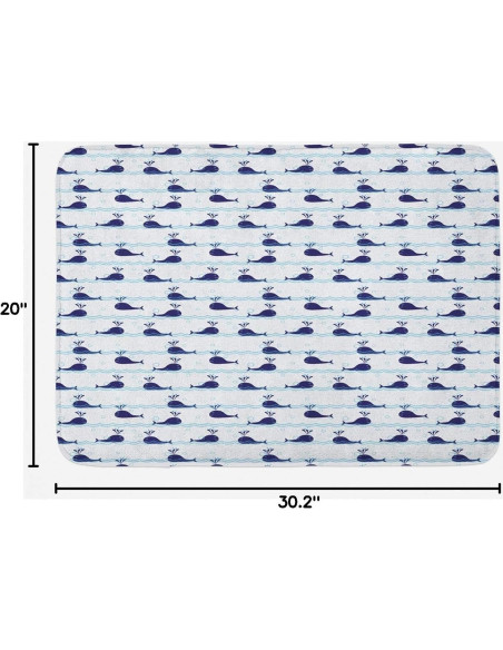 Alfombra de baño Ambesonne 76x50 cm Antideslizante Océano