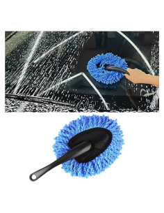 Cepillo de Limpiar Tablero de Auto KVAEY Microfibra Azul