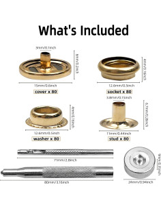 Kit de Broches de Acero Inoxidable GTAAOY 15mm 320PCS 2