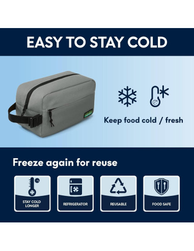 Bolsa de Refrigerio Congelable Haimont Gris 3L Aislada