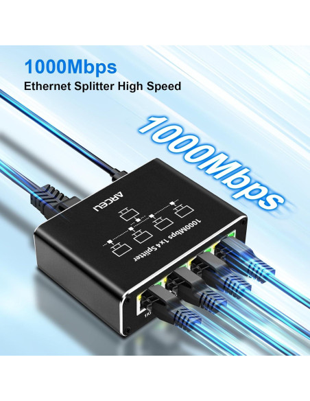 Divisor Ethernet Gigabit 1 a 4 Arceli RJ45 1000Mbps