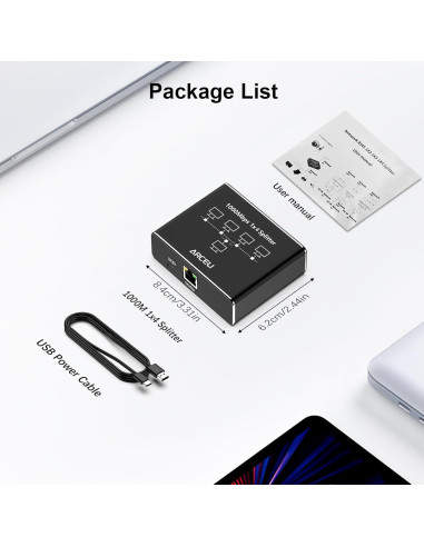 Divisor Ethernet Gigabit 1 a 4 Arceli RJ45 1000Mbps