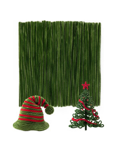 Caydo 100 Limpiapipas Verde Militar 6mm x 30.5cm Manualidades