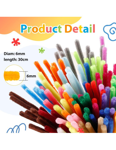 Caydo 100 Limpiapipas Verde Militar 6mm x 30.5cm Manualidades