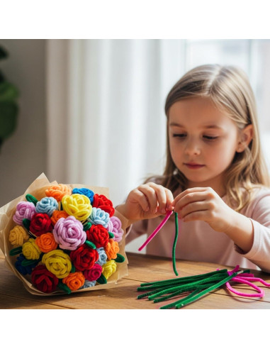 Caydo 100 Limpiapipas Verde Militar 6mm x 30.5cm Manualidades