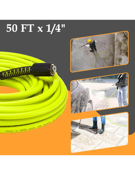 M MINGLE Manguera de Lavadora a Presión 15.24m M22 14mm 3600PSI