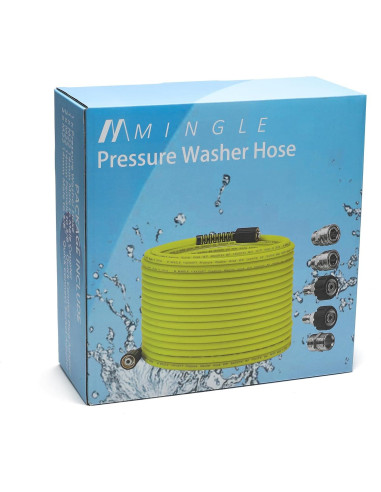 M MINGLE Manguera de Lavadora a Presión 15.24m M22 14mm 3600PSI