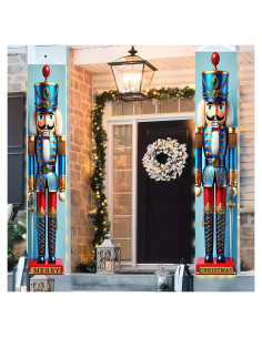 Juego de Banners de Navidad BlissYard 180x30cm Soldado de Nuez