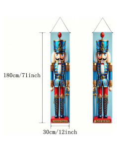 Juego de Banners de Navidad BlissYard 180x30cm Soldado de Nuez 2