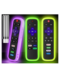 Funda de Silicona para Control Remoto Roku - 3 Paquetes Brillantes