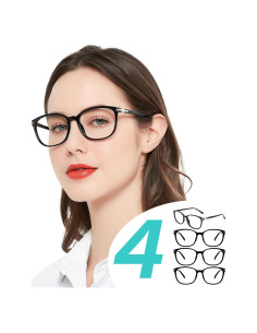 4 Paquetes de Gafas de Lectura WEMOOTANTS con Bloqueo Luz Azul 1.0 a 4.0