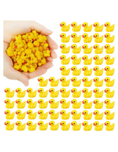200 Mini Patos de Resina Amarillos Ekisemio para Manualidades