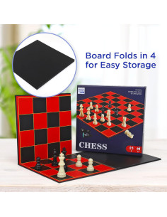 Juego de Ajedrez Clásico Point Games - Tablero Plegable 38 cm 2