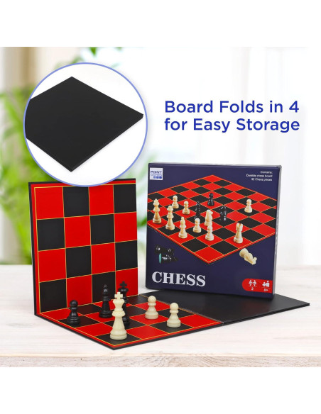 Juego de Ajedrez Clásico Point Games - Tablero Plegable 38 cm