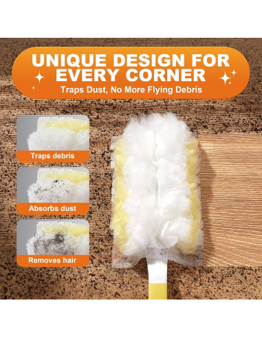 Plumero Desechable JOYMOOP Amarillo con 12 Recargas Microfibra