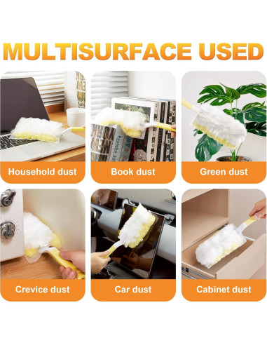 Plumero Desechable JOYMOOP Amarillo con 12 Recargas Microfibra