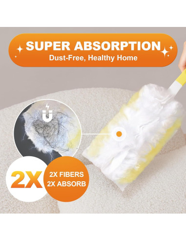 Plumero Desechable JOYMOOP Amarillo con 12 Recargas Microfibra