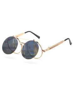 Gafas de sol redondas HJSTES estilo vintage steampunk