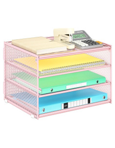 Organizador de Papel de Escritorio Lavatino Rosa 3 Niveles