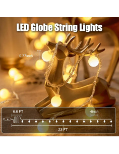 Luces de Cuerda USB Minetom 10m 100 LED Globo Blanco Cálido 2